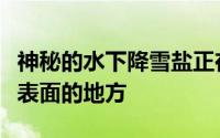 神秘的水下降雪盐正在下降并积聚在远离死海表面的地方