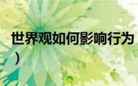 世界观如何影响行为（世界观如何影响方法论）