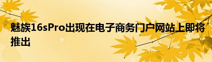 魅族16sPro出现在电子商务门户网站上即将推出