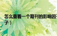 怎么查看一个期刊的影响因子（如何查看期刊杂志的影响因子）