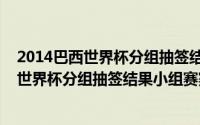 2014巴西世界杯分组抽签结果小组赛赛程预测（2014巴西世界杯分组抽签结果小组赛赛程）