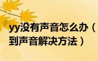 yy没有声音怎么办（手机yy说话没声音/听不到声音解决方法）