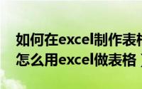 如何在excel制作表格（如何制作excel表格 怎么用excel做表格）