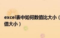 excel表中如何数值比大小（Excel如何快速的用公式比较数值大小）