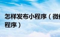 怎样发布小程序（微信小程序开通怎么发布小程序）