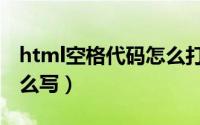 html空格代码怎么打出来（html空格代码怎么写）