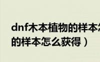 dnf木本植物的样本怎么获得（dnf木本植物的样本怎么获得）