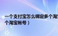 一个支付宝怎么绑定多个淘宝账号（一个支付宝怎么绑定多个淘宝帐号）