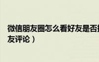 微信朋友圈怎么看好友是否把你删除（微信朋友圈怎么看好友评论）