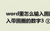 word里怎么输入圆圈数字（word中如何输入带圆圈的数字3 ③）