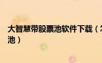 大智慧带股票池软件下载（怎样建立属于自己的大智慧股票池）