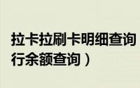 拉卡拉刷卡明细查询（如何用拉卡拉刷卡器进行余额查询）