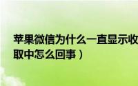 苹果微信为什么一直显示收取中（iPhone微信一直显示收取中怎么回事）