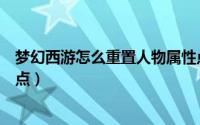 梦幻西游怎么重置人物属性点（梦幻西游怎么重置人物属性点）