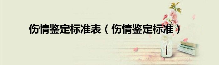 伤情鉴定标准表（伤情鉴定标准）