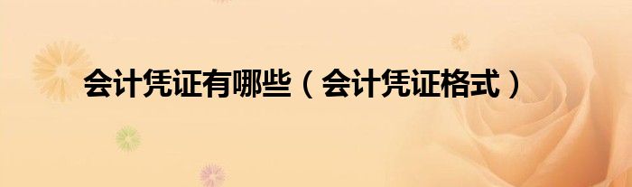 会计凭证有哪些（会计凭证格式）
