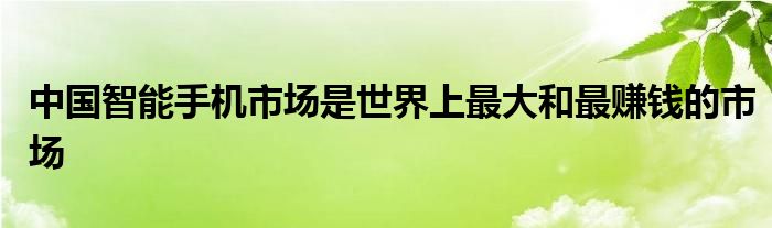 中国智能手机市场是世界上最大和最赚钱的市场