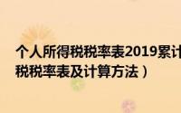 个人所得税税率表2019累计所得税（2019年最新个人所得税税率表及计算方法）