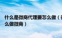 什么是微商代理要怎么做（微商代理起步技巧—解析新手怎么做微商）