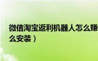 微信淘宝返利机器人怎么赚钱（淘客QQ返利机器人软件怎么安装）