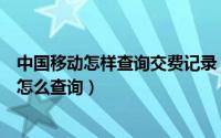 中国移动怎样查询交费记录（中国移动网上营业厅交费记录怎么查询）
