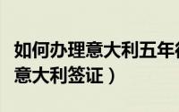 如何办理意大利五年往返申根签证（如何办理意大利签证）