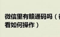 微信里有赣通码吗（微信里的赣通码在哪里查看如何操作）
