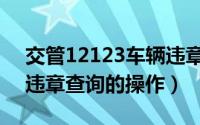 交管12123车辆违章查询（交管12123车辆违章查询的操作）