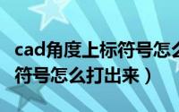 cad角度上标符号怎么打（CAD中标注的角度符号怎么打出来）