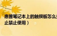 惠普笔记本上的触摸板怎么关闭（惠普笔记本触摸板怎么停止禁止使用）