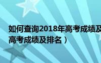 如何查询2018年高考成绩及排名分数线（如何查询2018年高考成绩及排名）