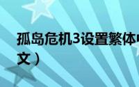 孤岛危机3设置繁体中文（孤岛危机3设置中文）