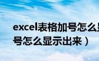 excel表格加号怎么显示出来（excel表格加号怎么显示出来）