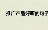 推广产品好听的句子（推广产品的方法）