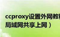 ccproxy设置外网教程（利用从ccproxy打造局域网共享上网）