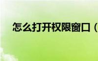 怎么打开权限窗口（怎么打开权限设置）