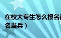 在校大专生怎么报名征兵（在校大专生怎么报名当兵）