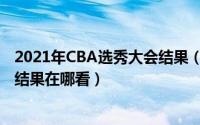 2021年CBA选秀大会结果（2021年CBA选秀大会最终选秀结果在哪看）