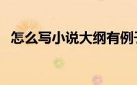 怎么写小说大纲有例子（怎么写小说大纲）