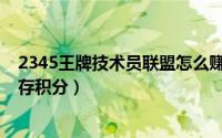 2345王牌技术员联盟怎么赚钱（2345王牌技术员联盟怎么存积分）