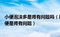 小便泡沫多是肾有问题吗（尿尿泡沫多是肾有问题怎样的小便是肾有问题）