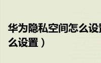 华为隐私空间怎么设置面容（华为隐私空间怎么设置）