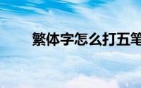 繁体字怎么打五笔（繁体字怎么打）
