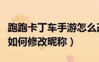 跑跑卡丁车手游怎么改名字（跑跑卡丁车手游如何修改昵称）