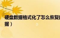 硬盘数据格式化了怎么恢复数据（误格式化硬盘怎么恢复数据）