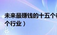 未来最赚钱的十五个行业（未来最赚钱的十五个行业）