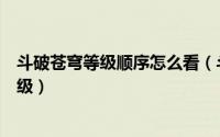 斗破苍穹等级顺序怎么看（斗破苍穹怎么查看突破斗之气等级）