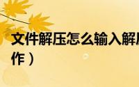 文件解压怎么输入解压密码（文件解压怎么操作）