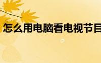 怎么用电脑看电视节目（怎么用电脑看电视）