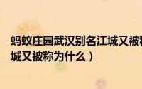 蚂蚁庄园武汉别名江城又被称为什么（蚂蚁庄园武汉别名江城又被称为什么）